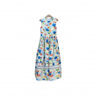 CAROLINA HERRERA WHITE SLEEVELESS COTTON MIDI